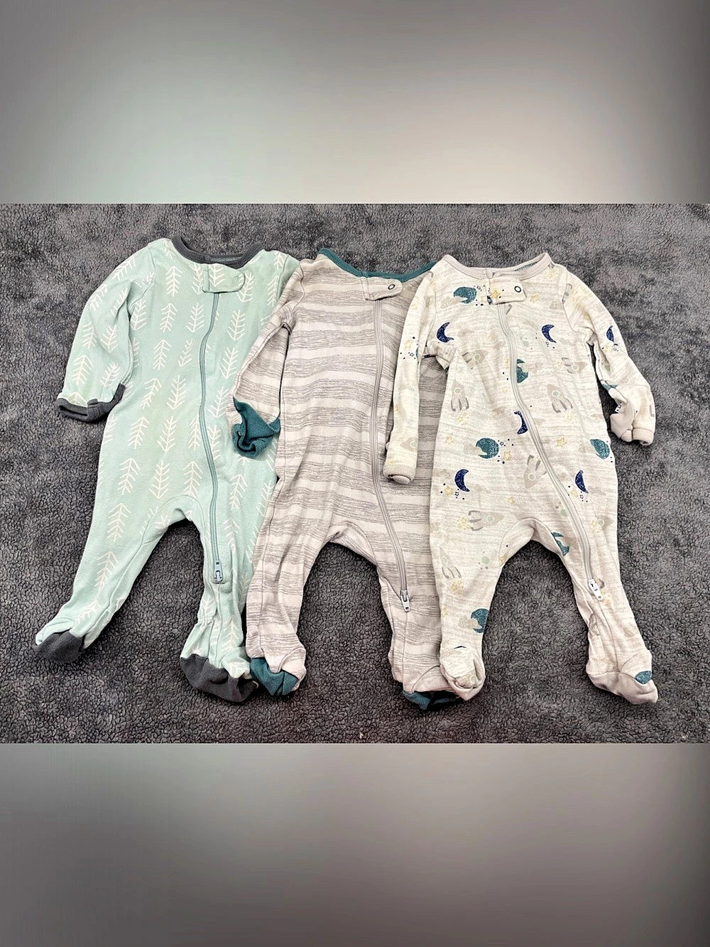 Cloud Island Cotton Long Sleeve Sleep N Play Footed Pajama Set 0-3M